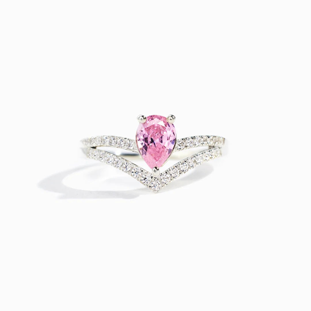 YOU ARE A GEM - RADIANT PINK SAPPHIRE SPLIT SHANK RING