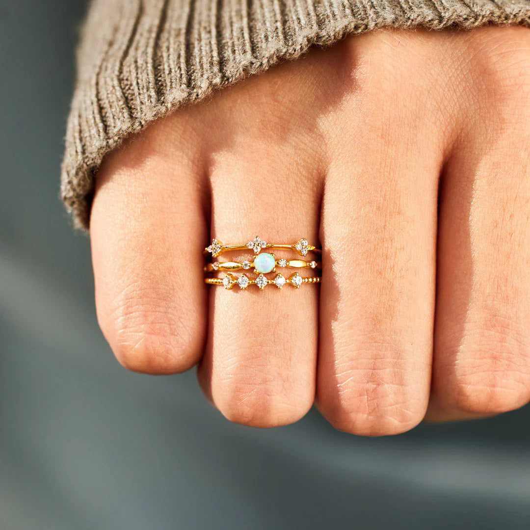 OPAL CONFIDENCE - REMINDER TO LOVEYOURSELF - CELESTIAL ENCHANTMENT STACKING RINGS