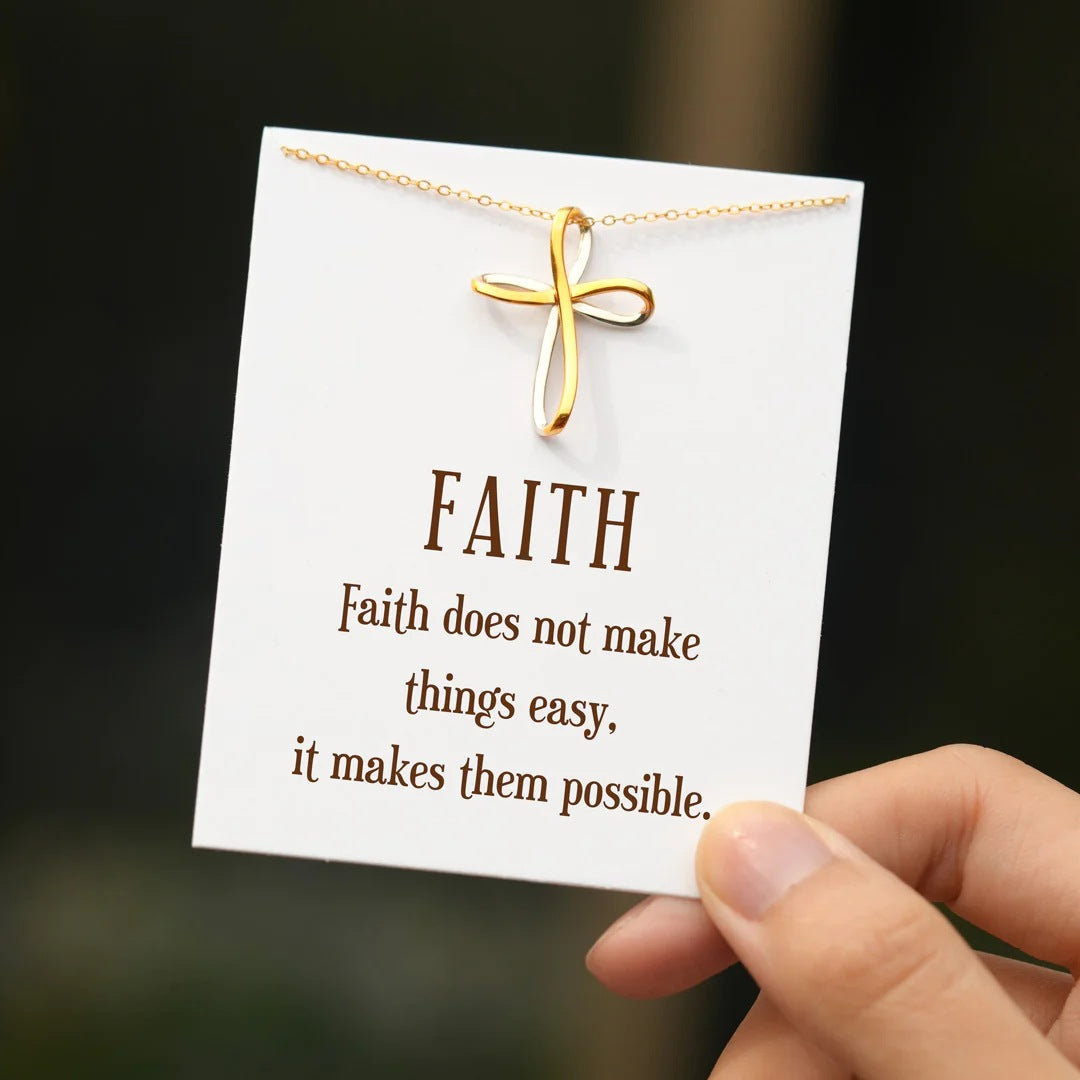 FAITH MAKES THEM POSSIBLE - CELESTIAL GRACE CROSS PENDANT