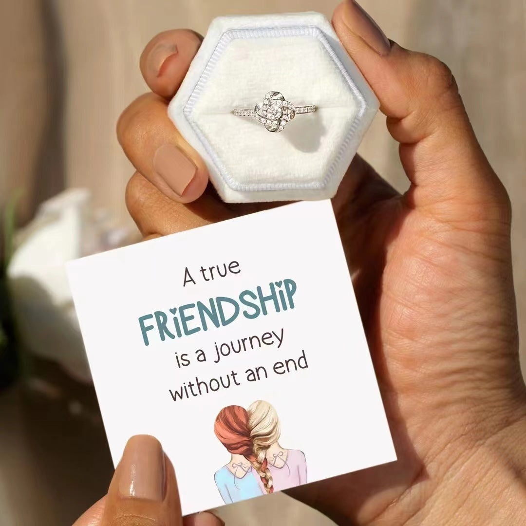 A TRUE FRIENDSHIP - JOURNEY WITHOUT AN END - DIAMOND KNOT RING