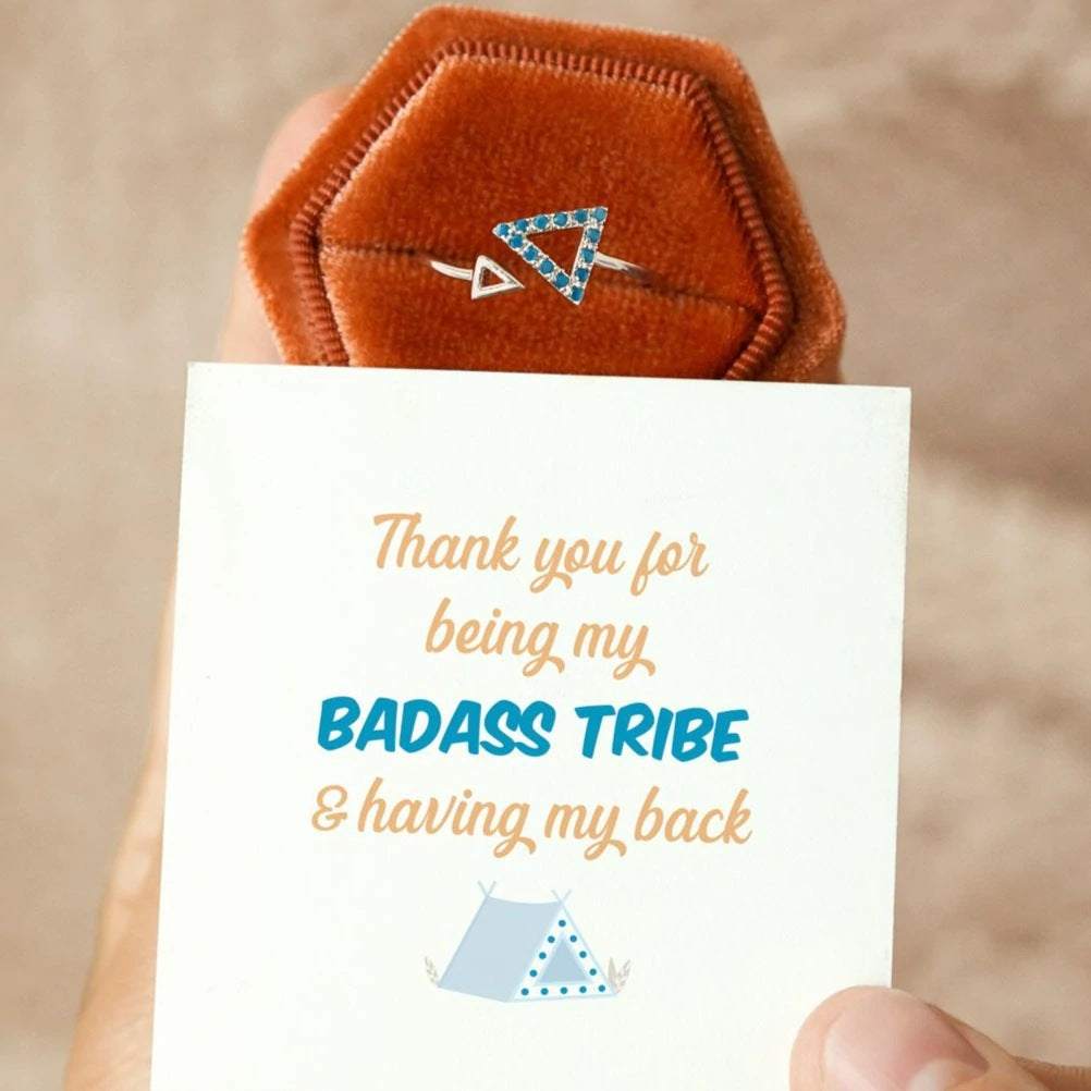 BADASS TRIBE -  THANK YOU FOR HAVING MY BACK - CELESTIAL ARROW RING