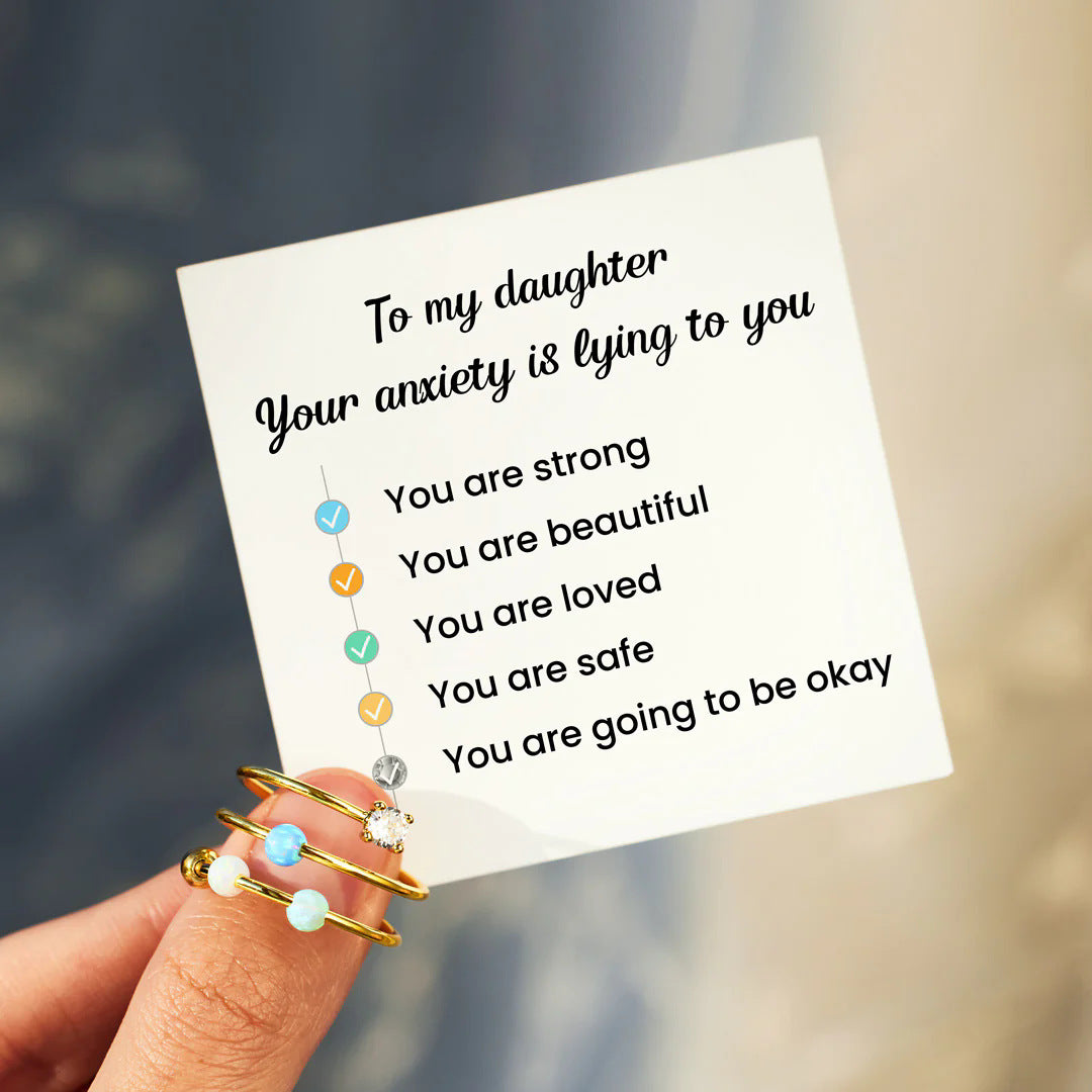 TO MY DAUGHTER - YOUR ANXIETY IS LYING TO YOU - ETHEREAL OPAL SPIRAL RING