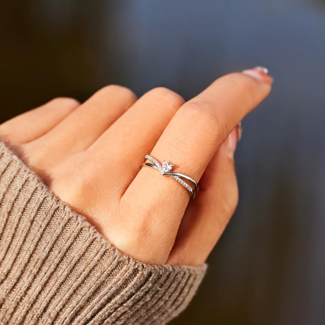 TO MY DAUGHTER - ROAM IN MY HEART RADIANT CHEVRON DIAMOND RING