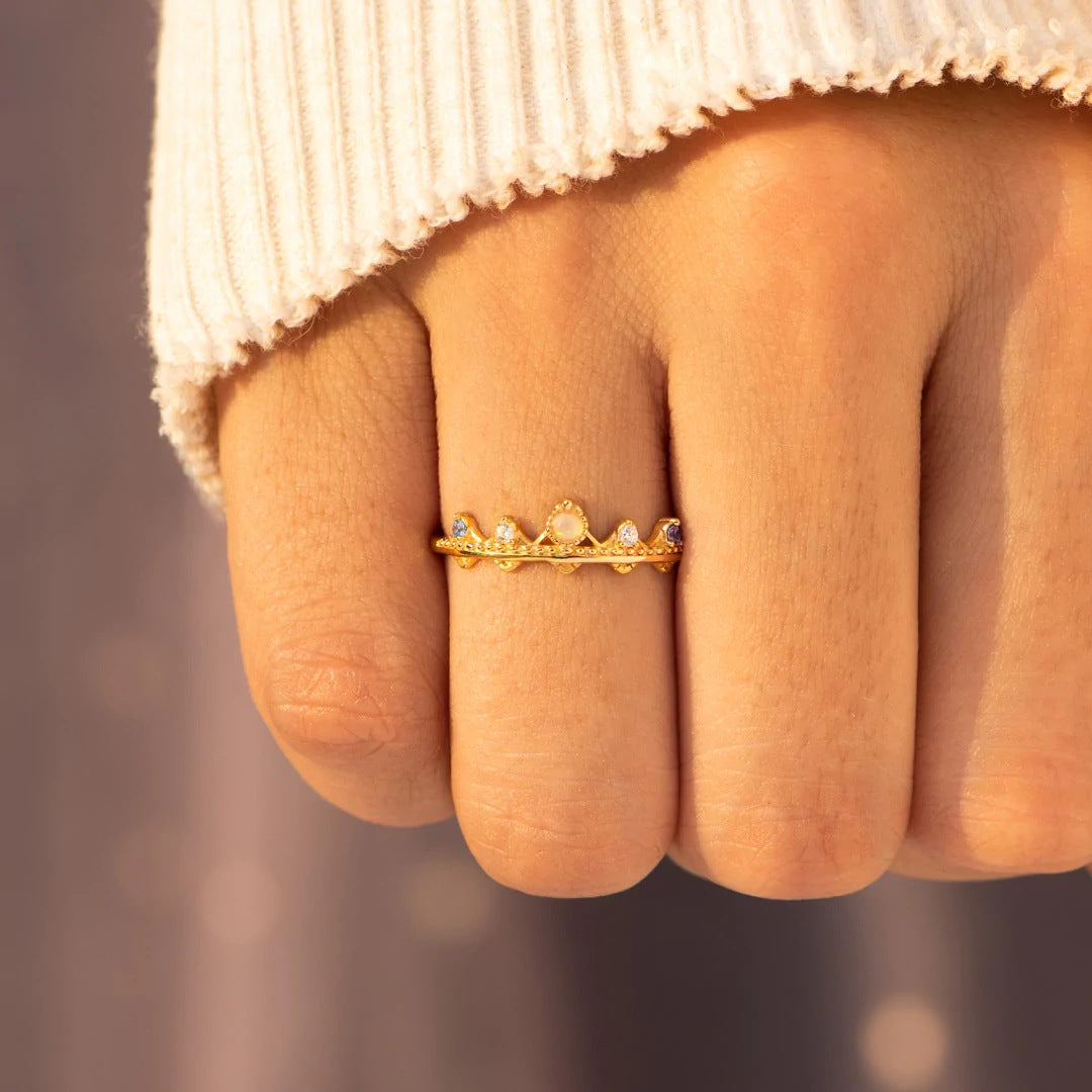 OCTOBER GIRL - STRAIGHTEN YOUR CROWN - REGAL CROWN MIDI RING