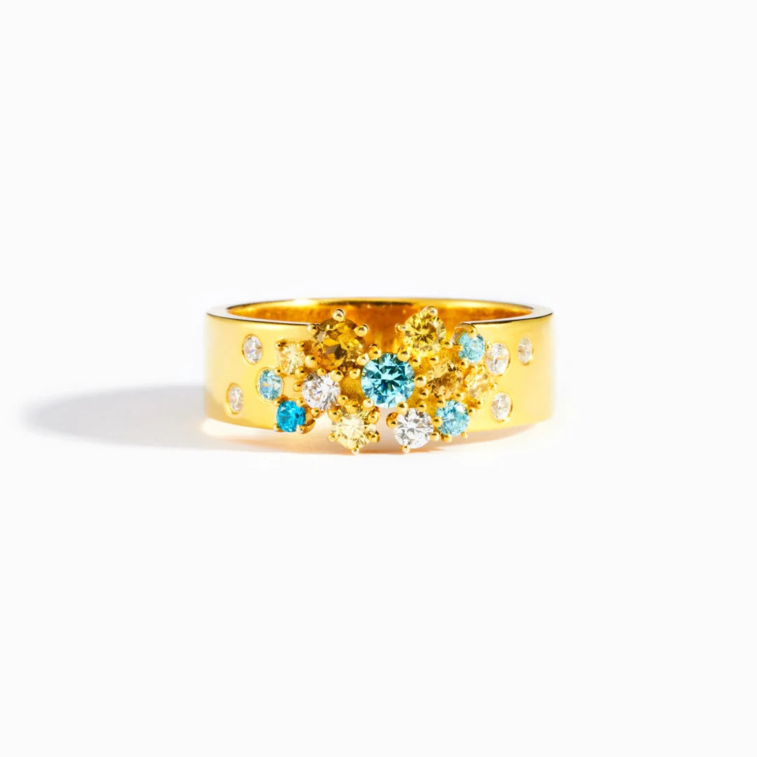 TO MY DAUGHTER - I AM SO PROUD - SPARKLING BLOSSOM FLORAL RING