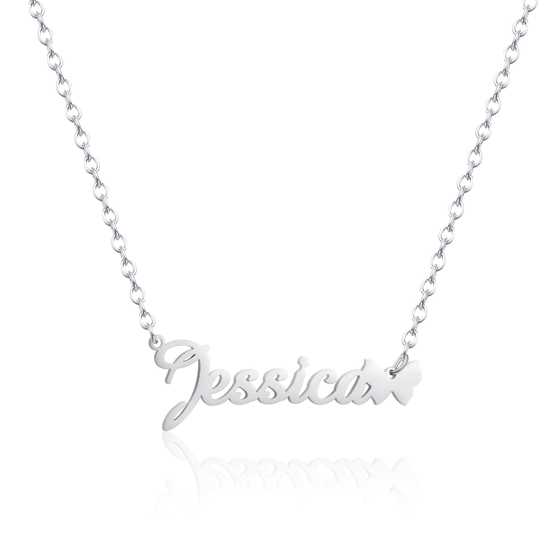 The Personalized Name Necklace with Butterfly Charm