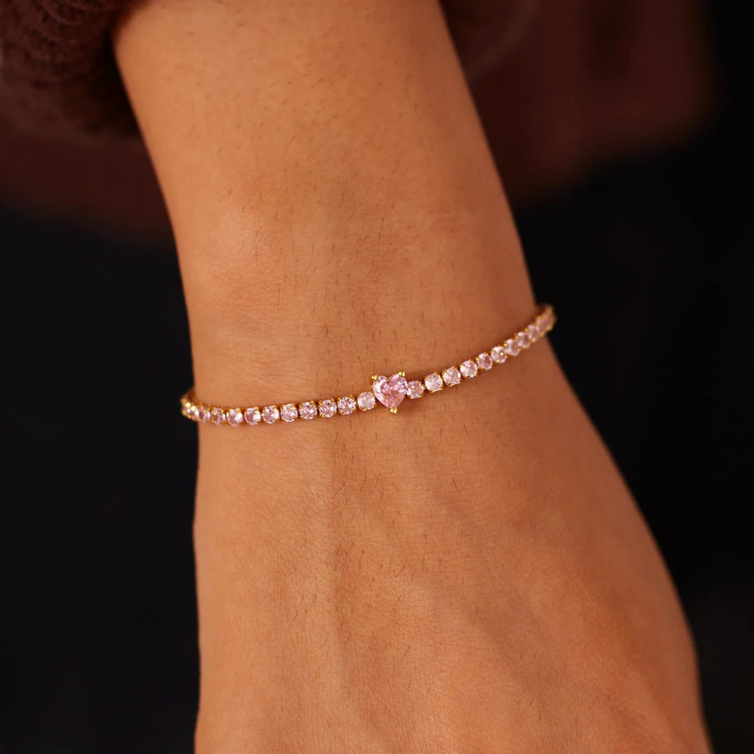 DISTANCE MEANS SO LITTLE - RADIANT HEARTFELT CRYSTAL BRACELET