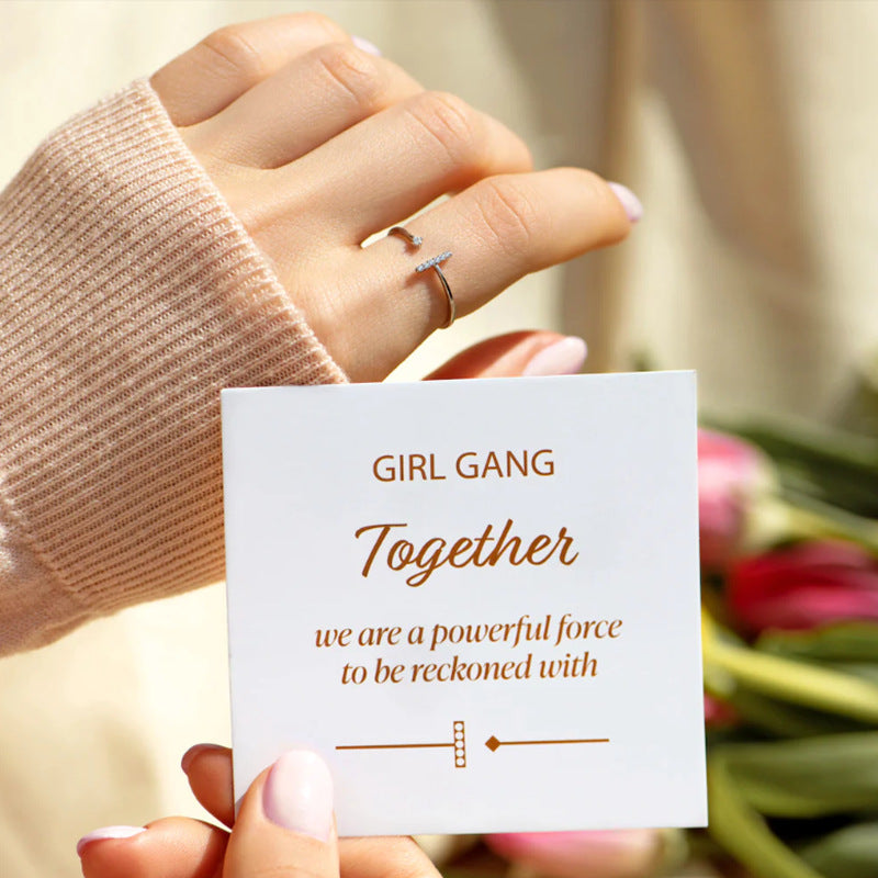 GIRL GANG - POWERFUL FORCE - FAITH CROSS DAINTY RING