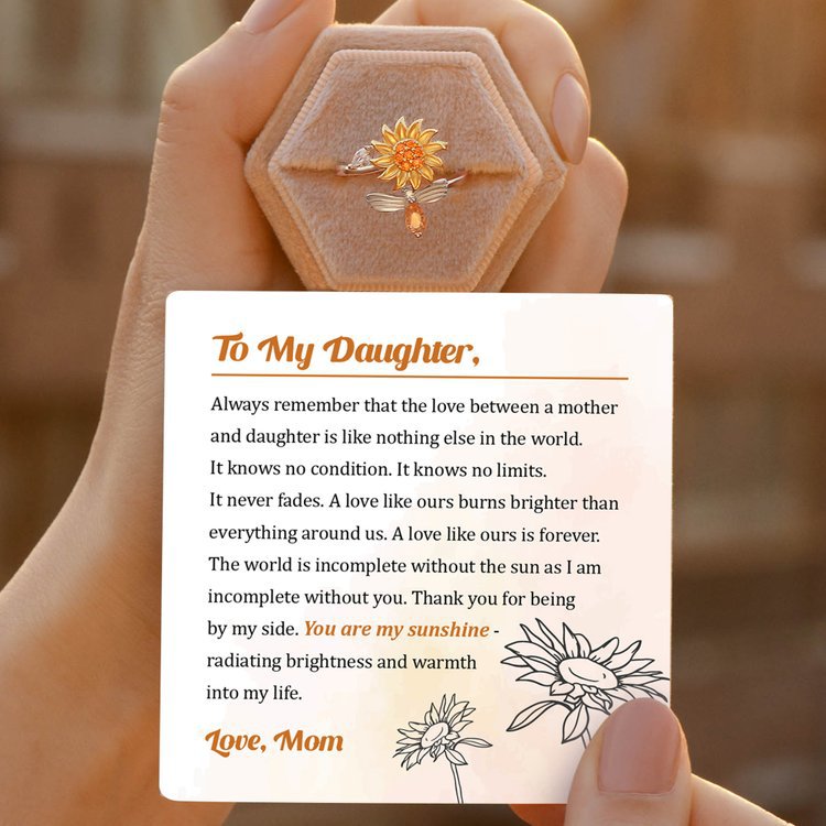 TO MY DAUGHTER - YOU ARE MY SUNSHINE - SUNSHINE DREAMS BUTTERFLY RING