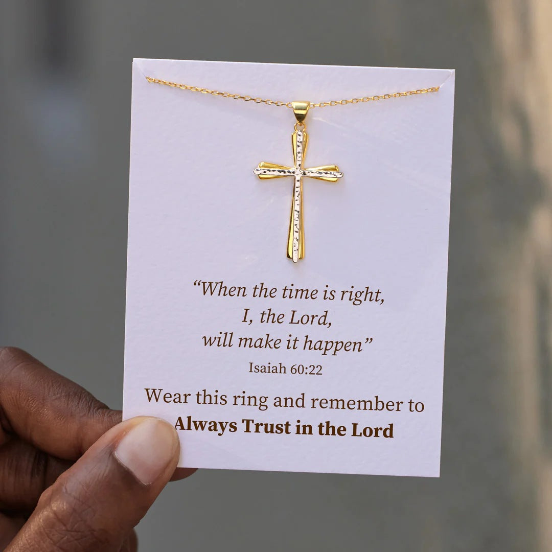 ALWAYS TRUST THE LORD - RADIANT CROSS PENDANT