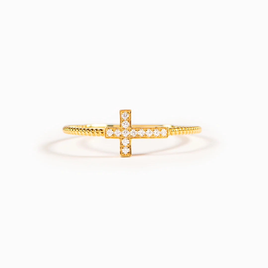 LET GO AND LET GOD - WEAR WITH PRIDE - DIVINE RADIANCE CROSS RING