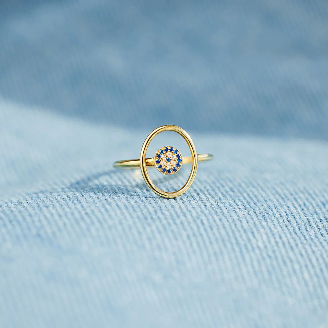 EVIL EYE  - PROTECTING  YOU - RADIANT ECLIPSE RING