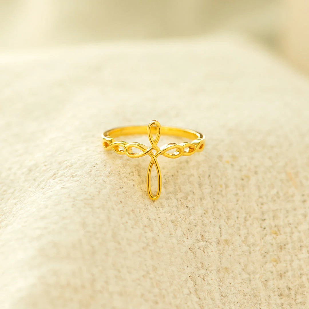 MOTHER AND DAUGHTER - THIS CROSS REPRESENTS OUR BOND - CELESTIAL SPLENDOR CROSS RING