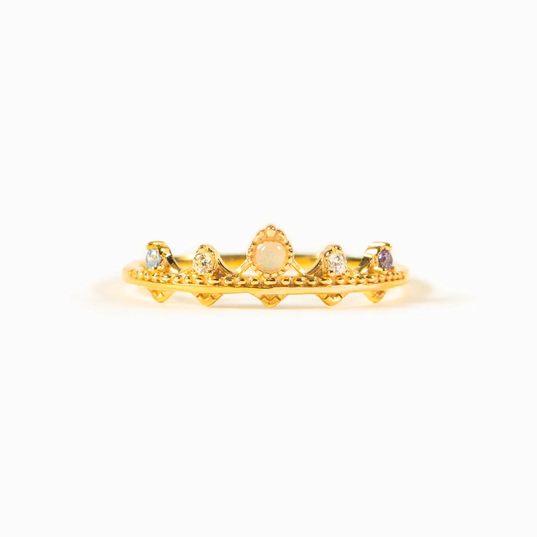 OCTOBER GIRL - STRAIGHTEN YOUR CROWN - REGAL CROWN MIDI RING