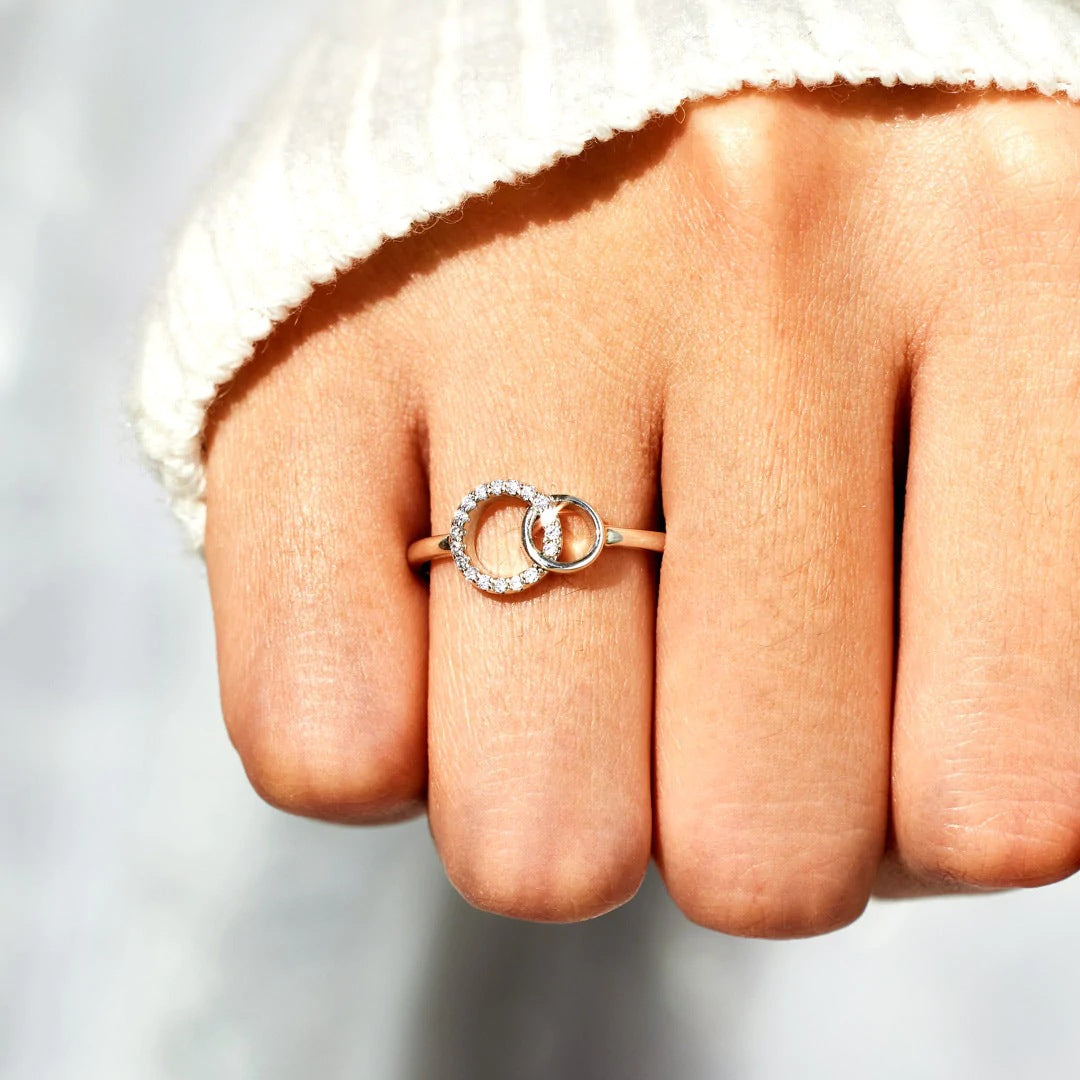 HUSBAND AND WIFE - BOND TOGETHER PROMISE FOREVER - CONNECTED ETERNITY RING