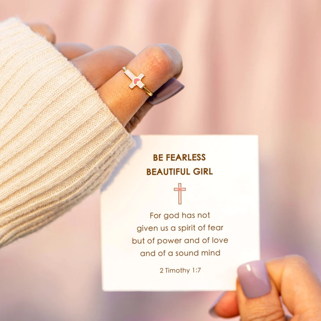 BE FEARLESS - BEAUTIFUL GIRL - RADIANT GRACE CROSS RING