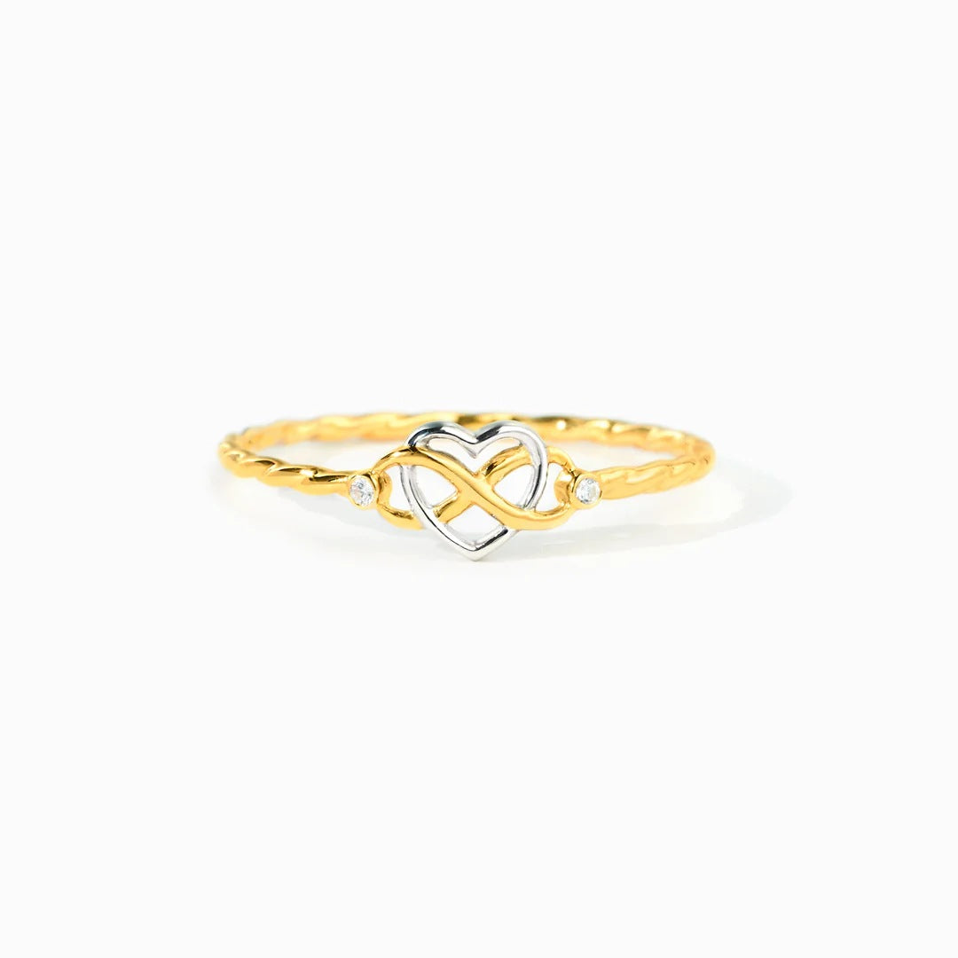 MOTHER AND DAUGHTER - BEST FRIENDS FOREVER - INTERTWINED HEARTS RING