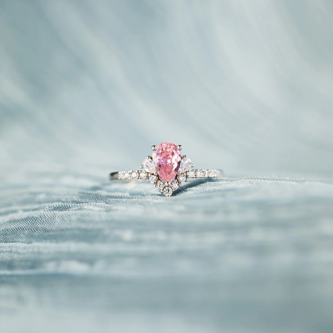 OUR JOURNEY TOGETHER - ROSE QUARTZ DIAMOND TRILOGY RING