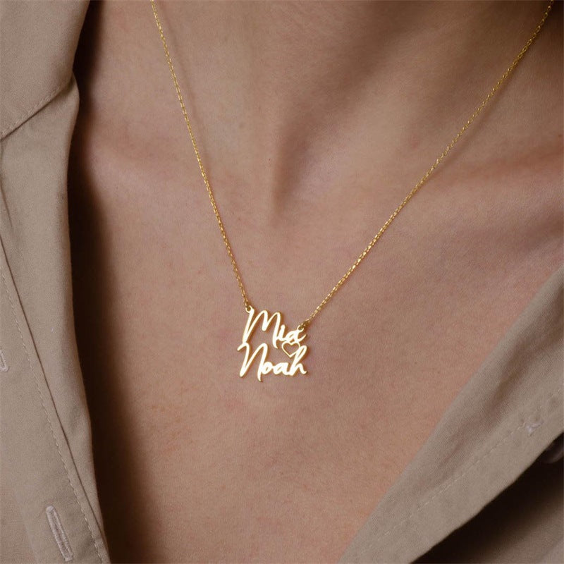 The Double Name Heart Necklace