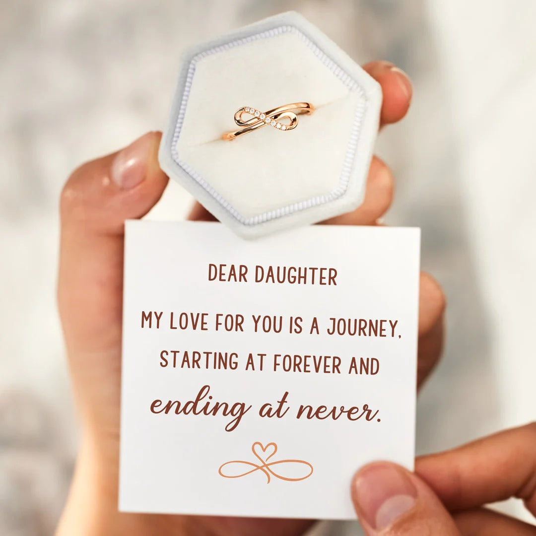 DEAR DAUGHTER - MY LOVE FOR YOU IS A JOURNEY - DIAMOND INFINITY TWIST RING