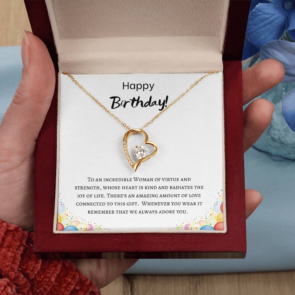 Happy Birthday - Incredible Woman - Forever Love Necklace