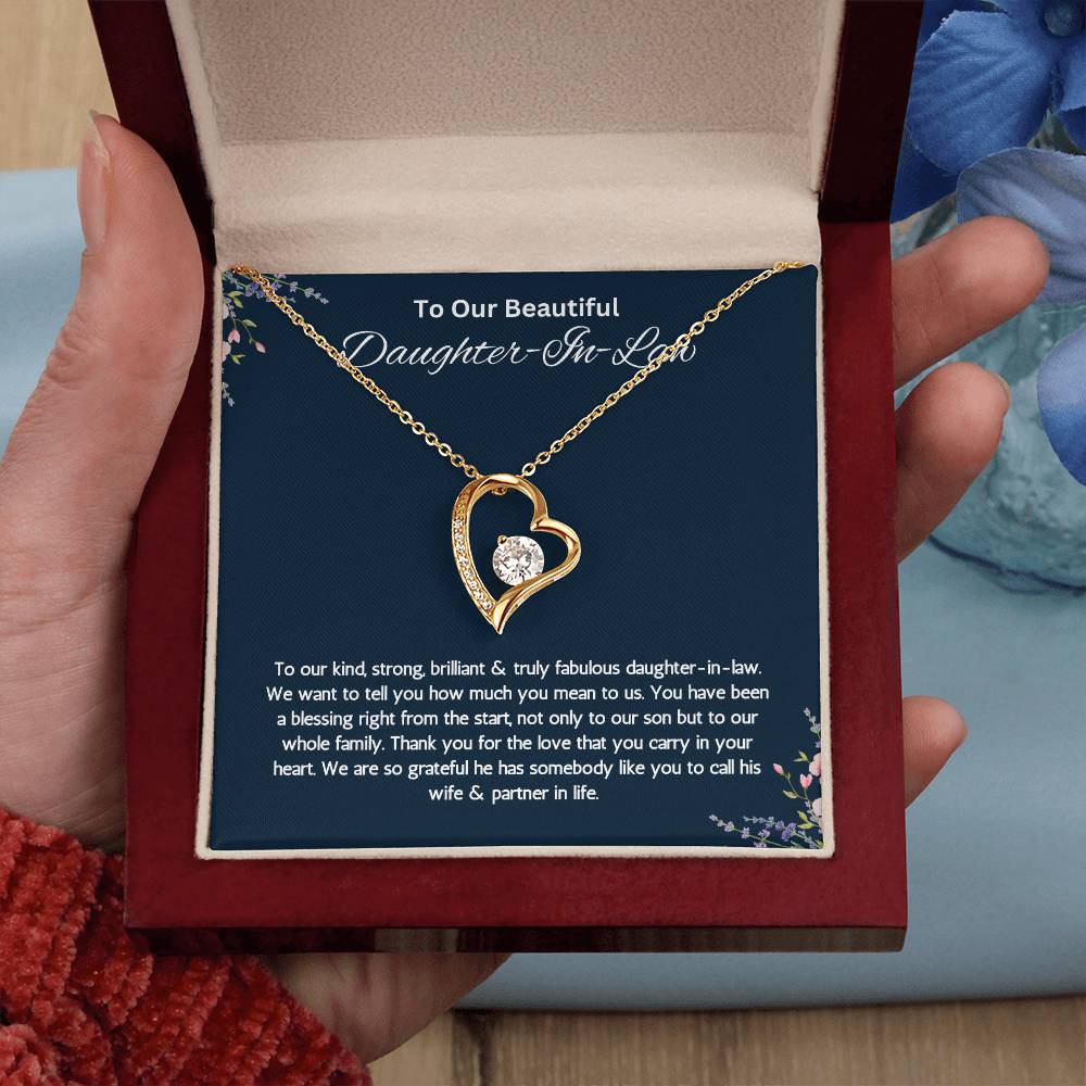 To Our Beautiful Daughter-In-Law - Truly Fabulous - Forever Love Necklace