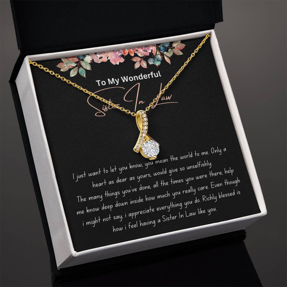 To My Wonderful Sister In Law - Richly Blessed - Alluring Beauty Necklace