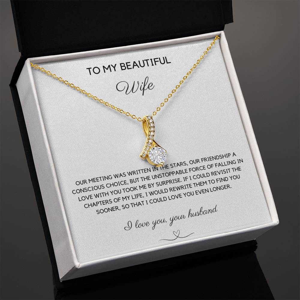 TO MY BEAUTIFUL WIFE - WRITTEN IN THE STARS - ALLURING BEAUTY NECKLACE - LOVE YOUR HUSBAND