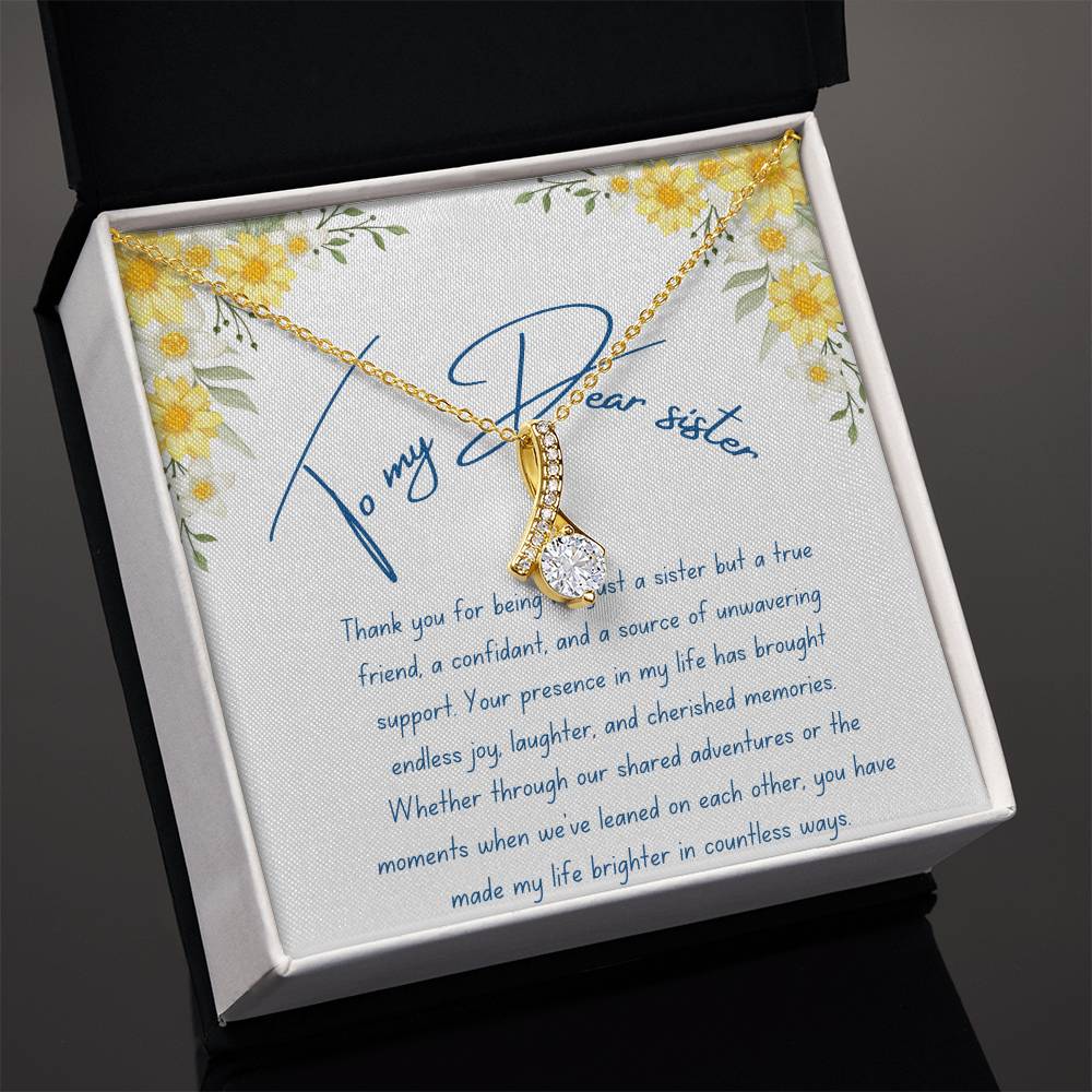 To My Dear Sister- Cherished Memories - Alluring Beauty Necklace