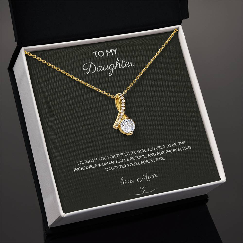 To My Daughter - I Cherish You - Alluring Beauty Necklace - Love Mum