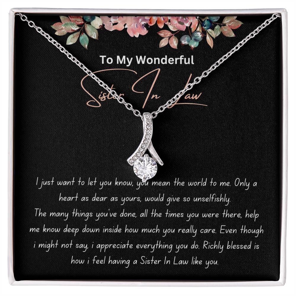 To My Wonderful Sister In Law - Richly Blessed - Alluring Beauty Necklace