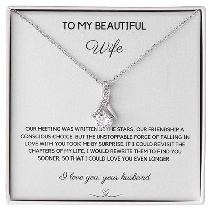 TO MY BEAUTIFUL WIFE - WRITTEN IN THE STARS - ALLURING BEAUTY NECKLACE - LOVE YOUR HUSBAND