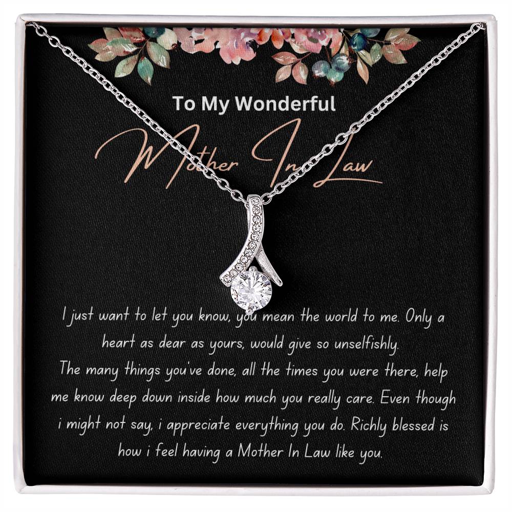 To My Wonderful Mother In Law - Richly Blessed - Alluring Beauty Necklace