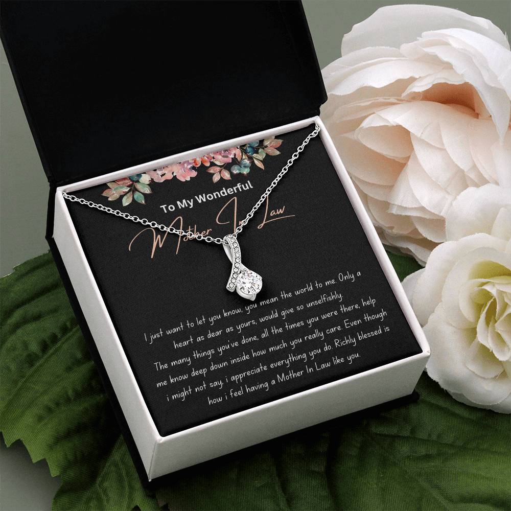 To My Wonderful Mother In Law - Richly Blessed - Alluring Beauty Necklace