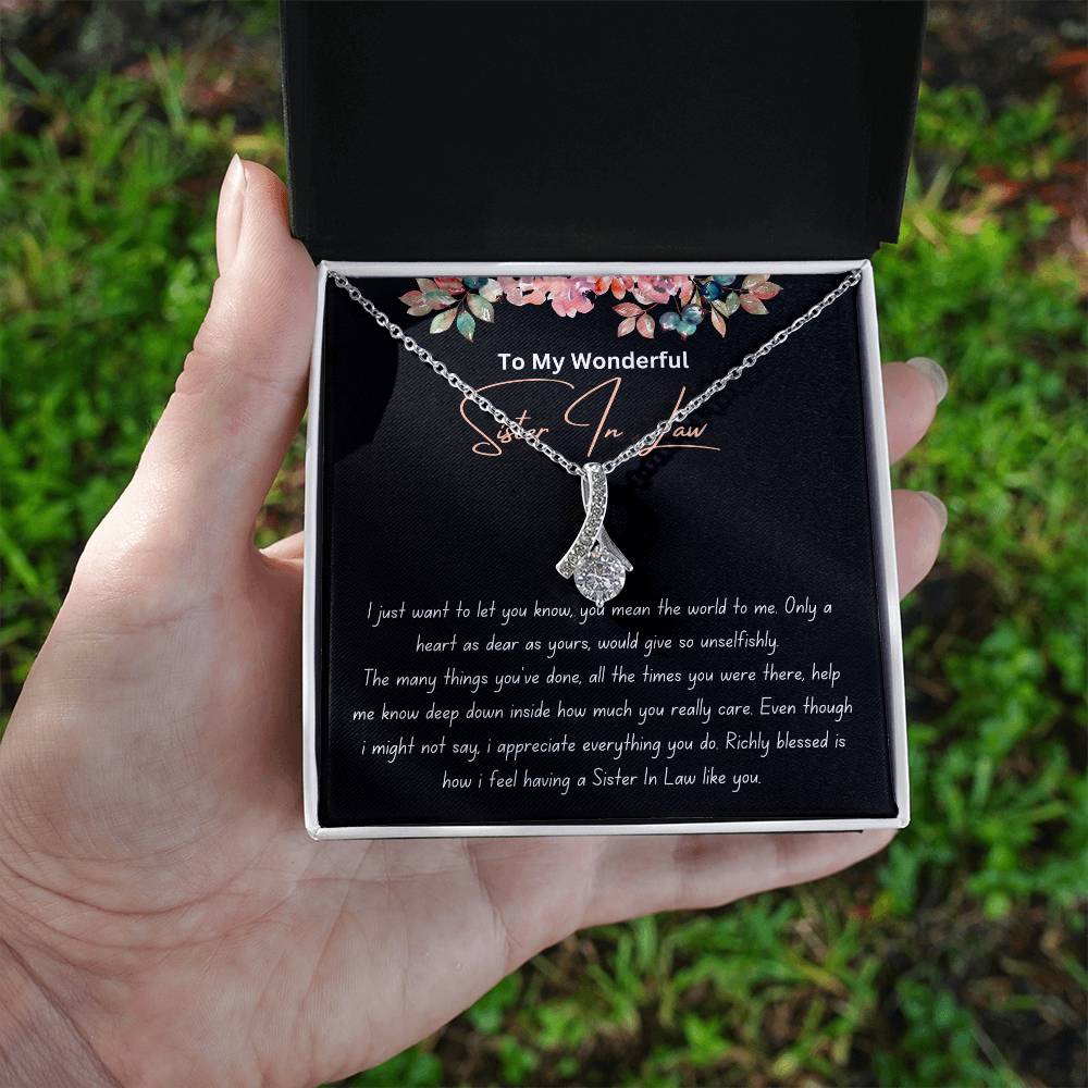 To My Wonderful Sister In Law - Richly Blessed - Alluring Beauty Necklace