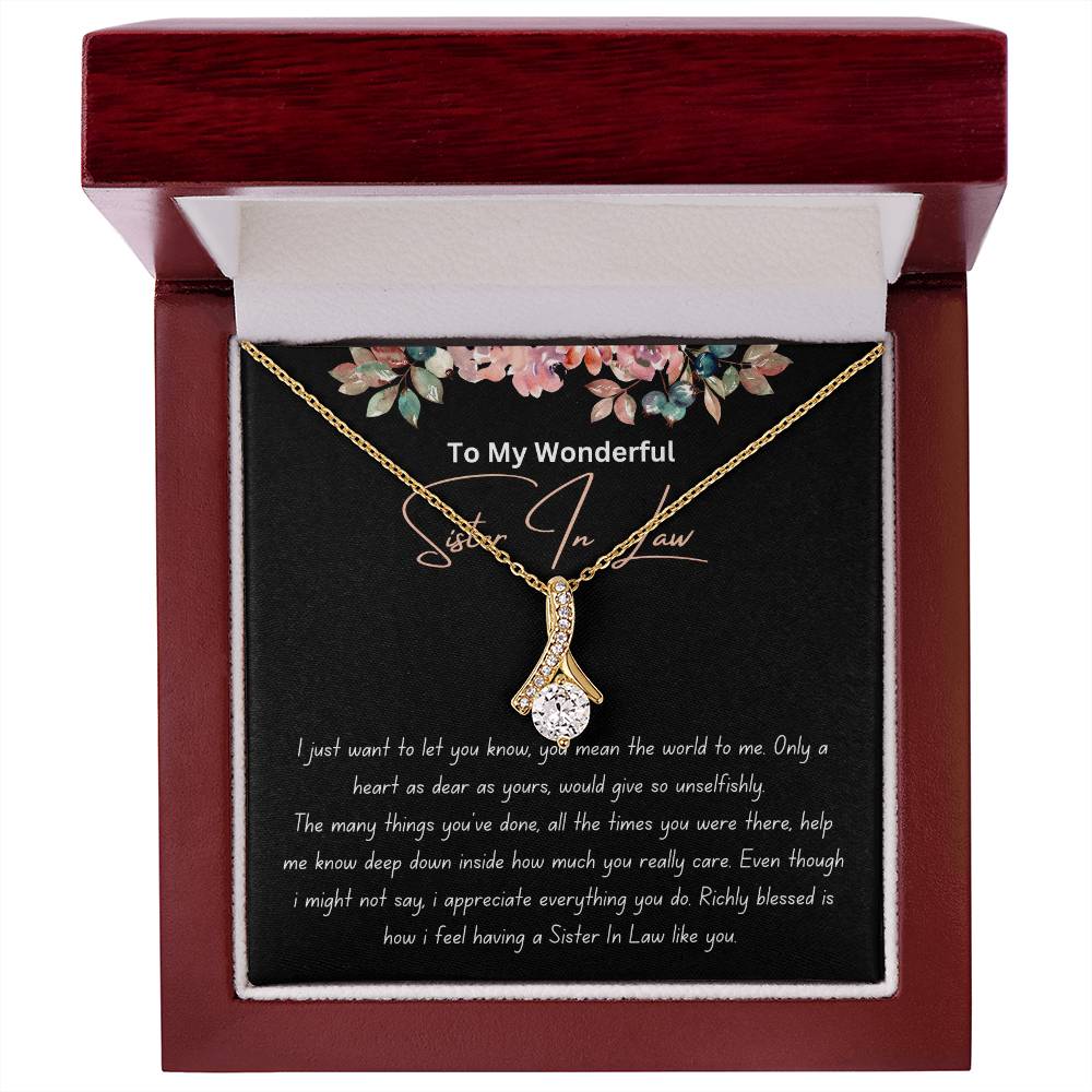 To My Wonderful Sister In Law - Richly Blessed - Alluring Beauty Necklace