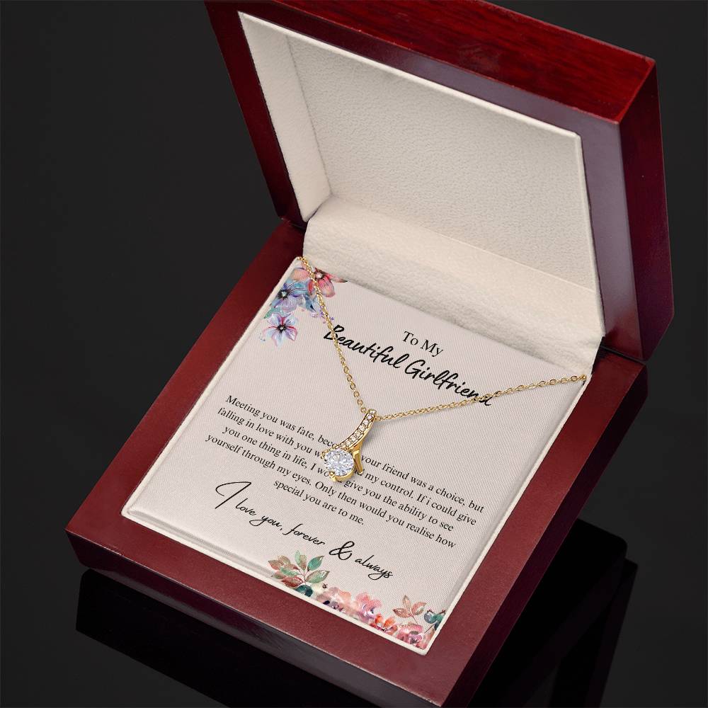 To My Beautiful Girlfriend - Falling In Love -  Alluring Beauty Necklace - Love You Forever