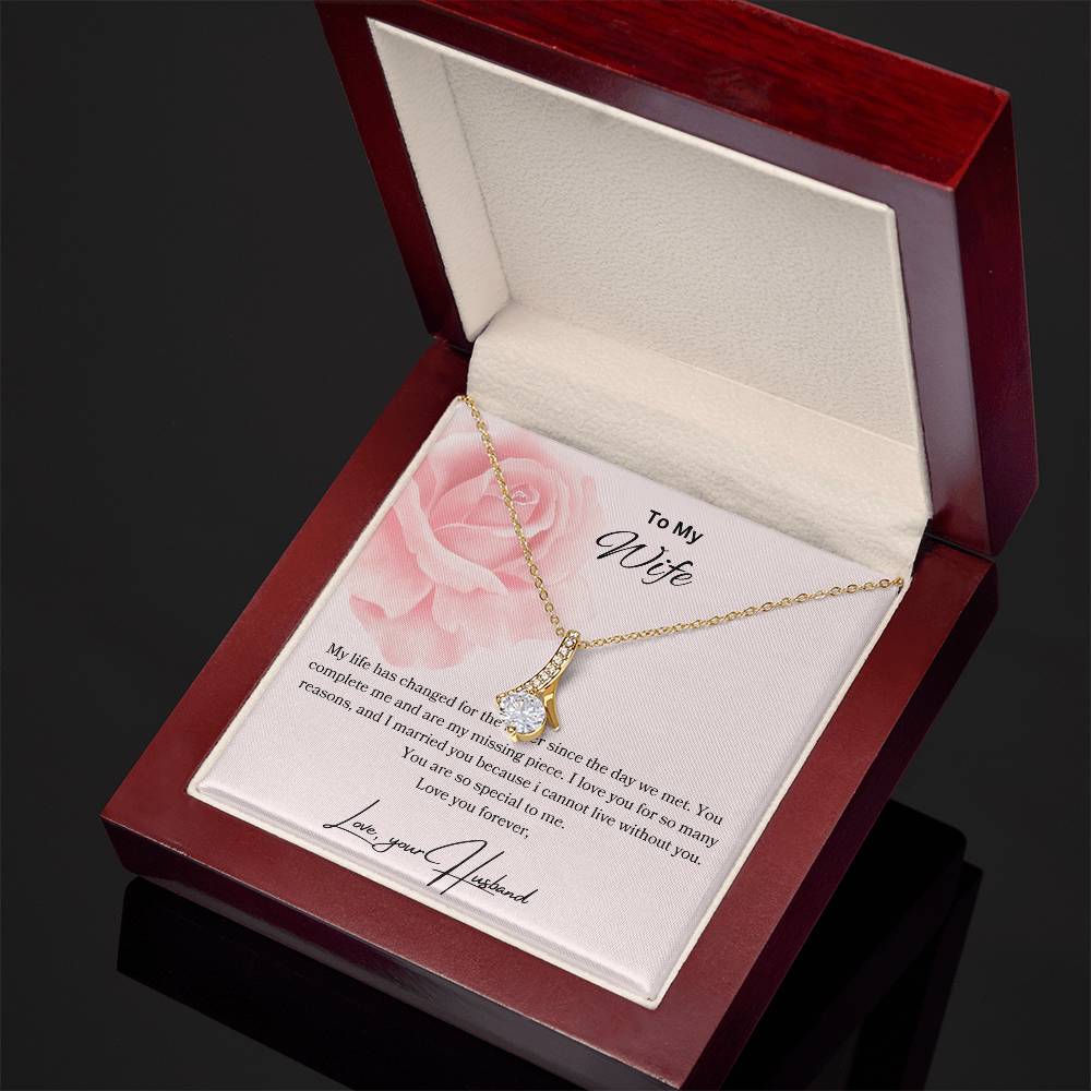 To My Wife - You Complete Me - Alluring Beauty Necklace - Love your Husband