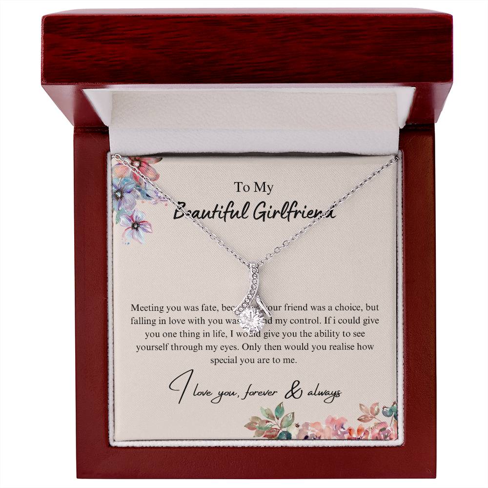 To My Beautiful Girlfriend - Falling In Love -  Alluring Beauty Necklace - Love You Forever