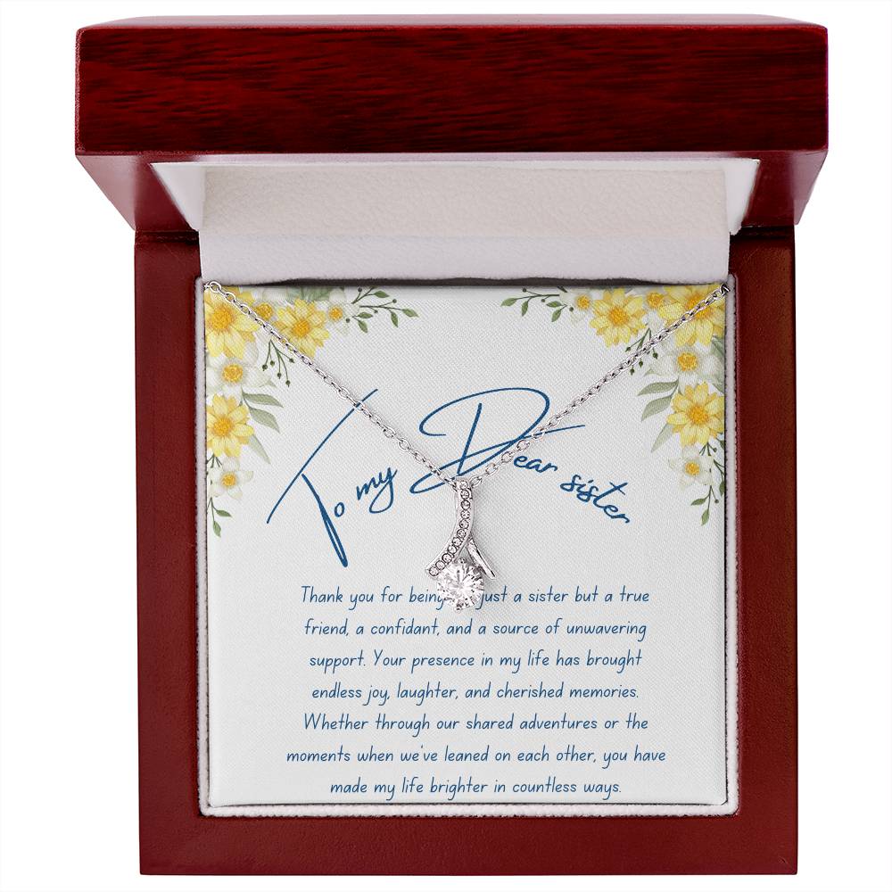 To My Dear Sister- Cherished Memories - Alluring Beauty Necklace