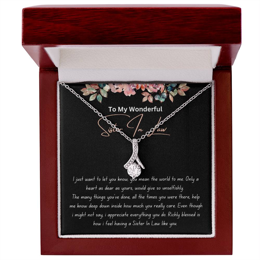 To My Wonderful Sister In Law - Richly Blessed - Alluring Beauty Necklace