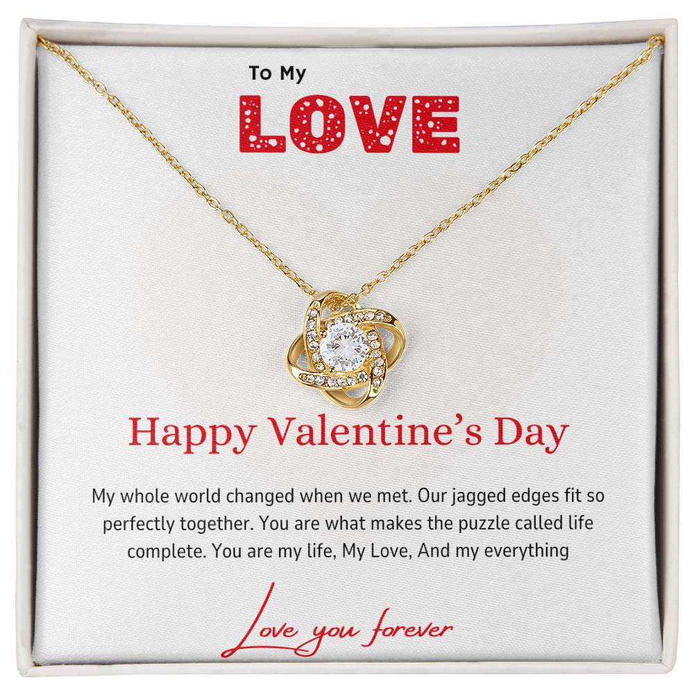 To My Love - Perfectly Together -Love Knot Necklace - Love You Forever