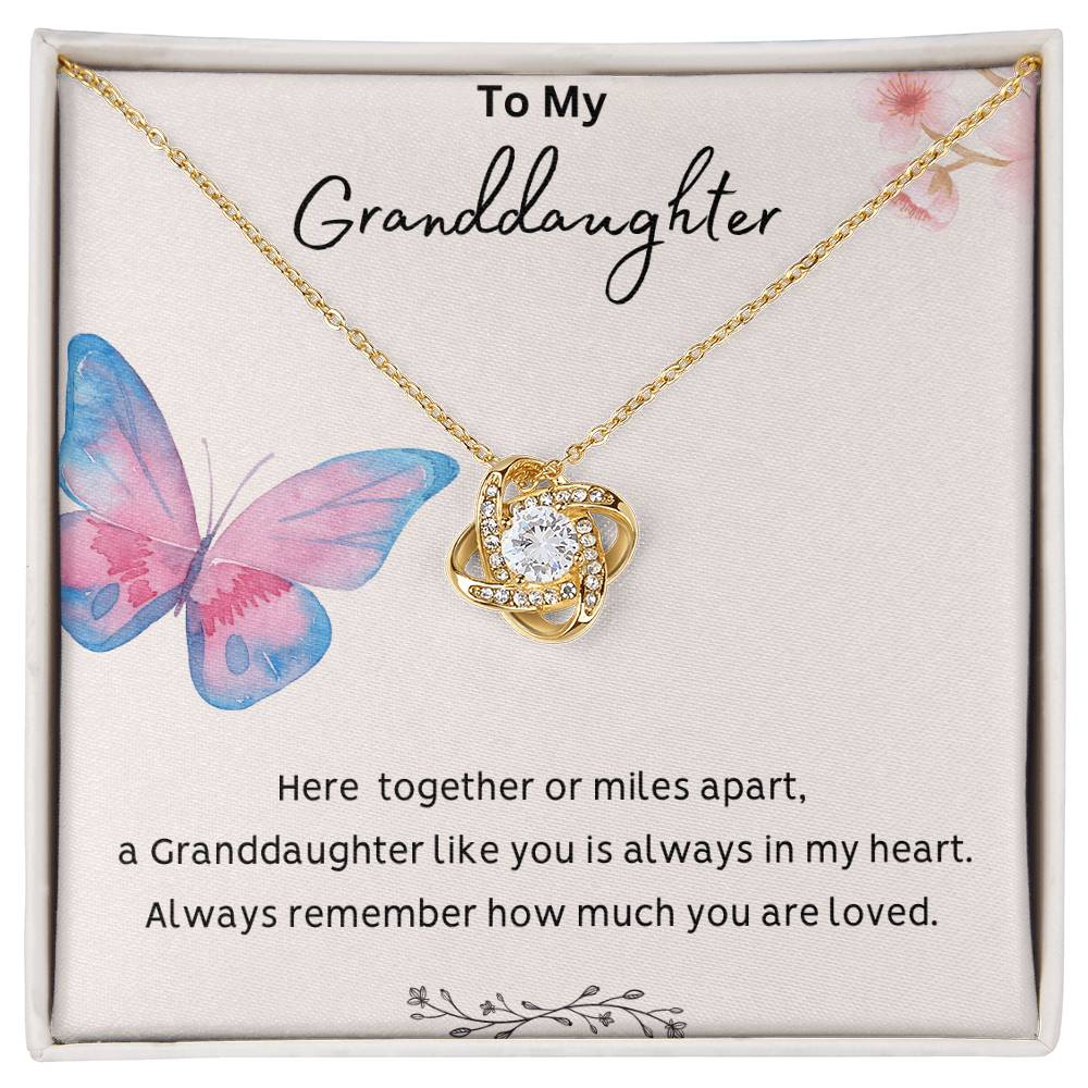 To My Granddaughter - Always Remember - Love Knot Necklace