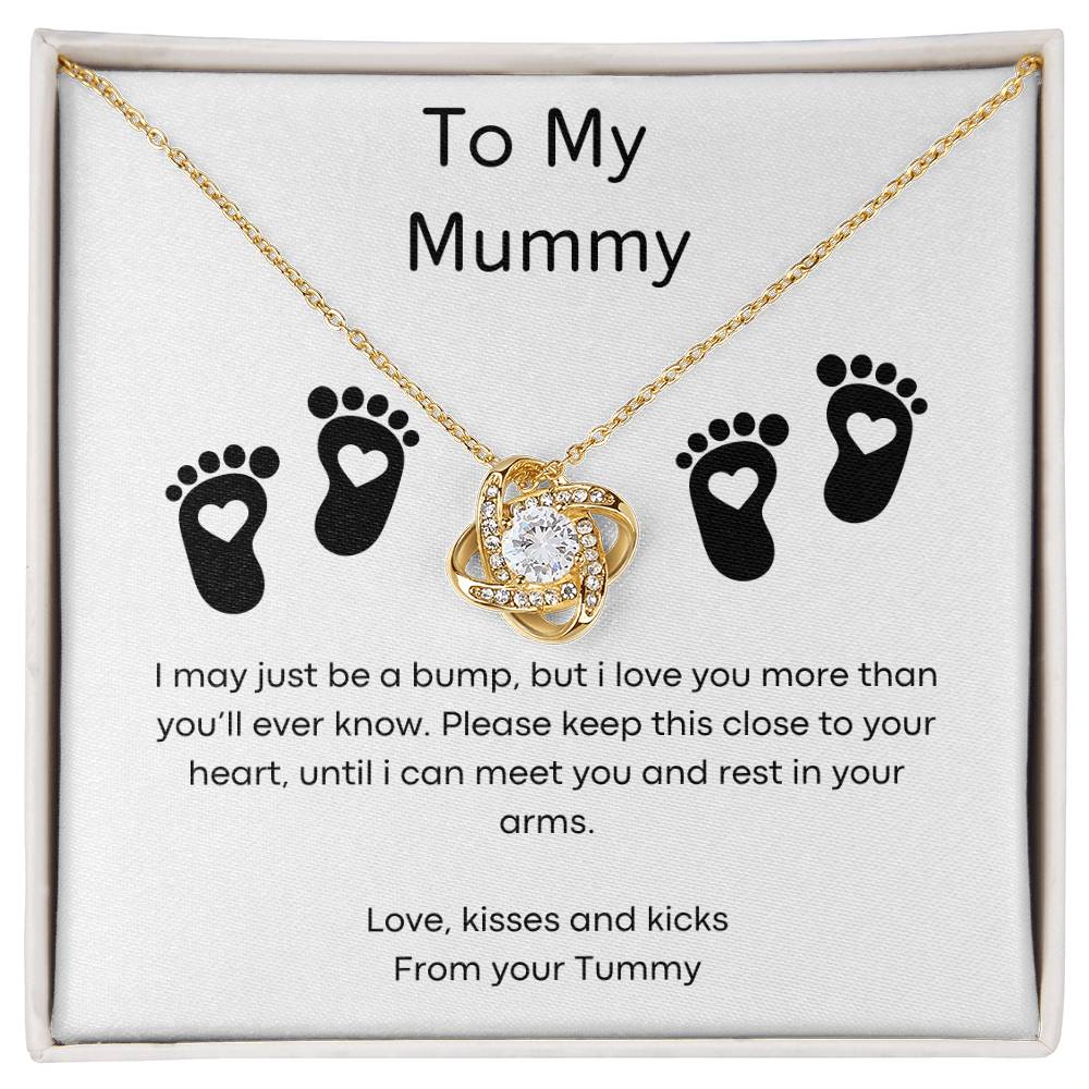 To My Mummy - Small Bump - Love Knot Necklace