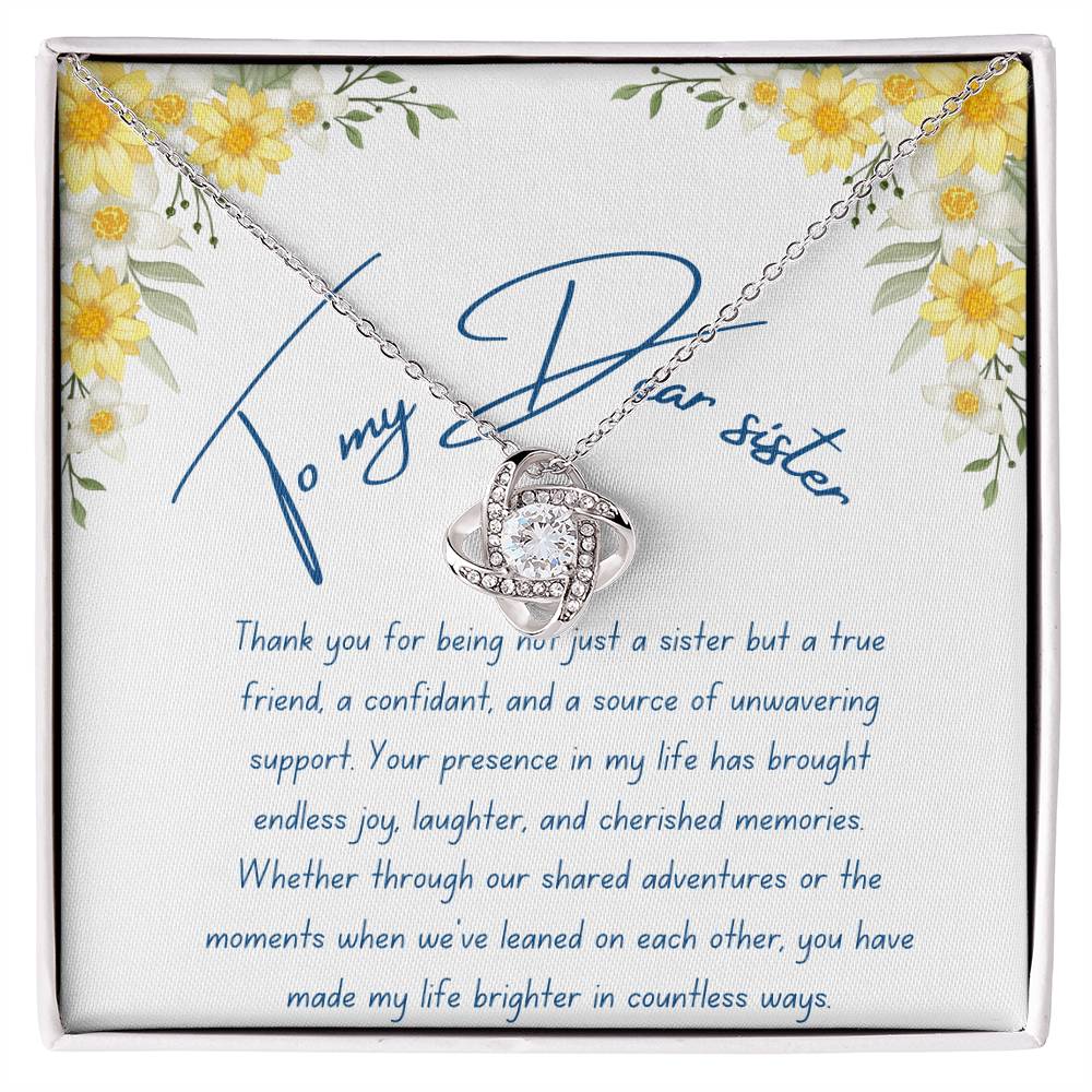 To My Dear Sister- Cherished Memories - Love Knot Necklace