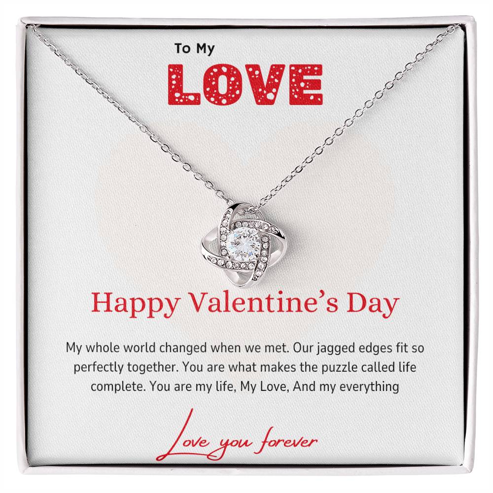 To My Love - Perfectly Together -Love Knot Necklace - Love You Forever