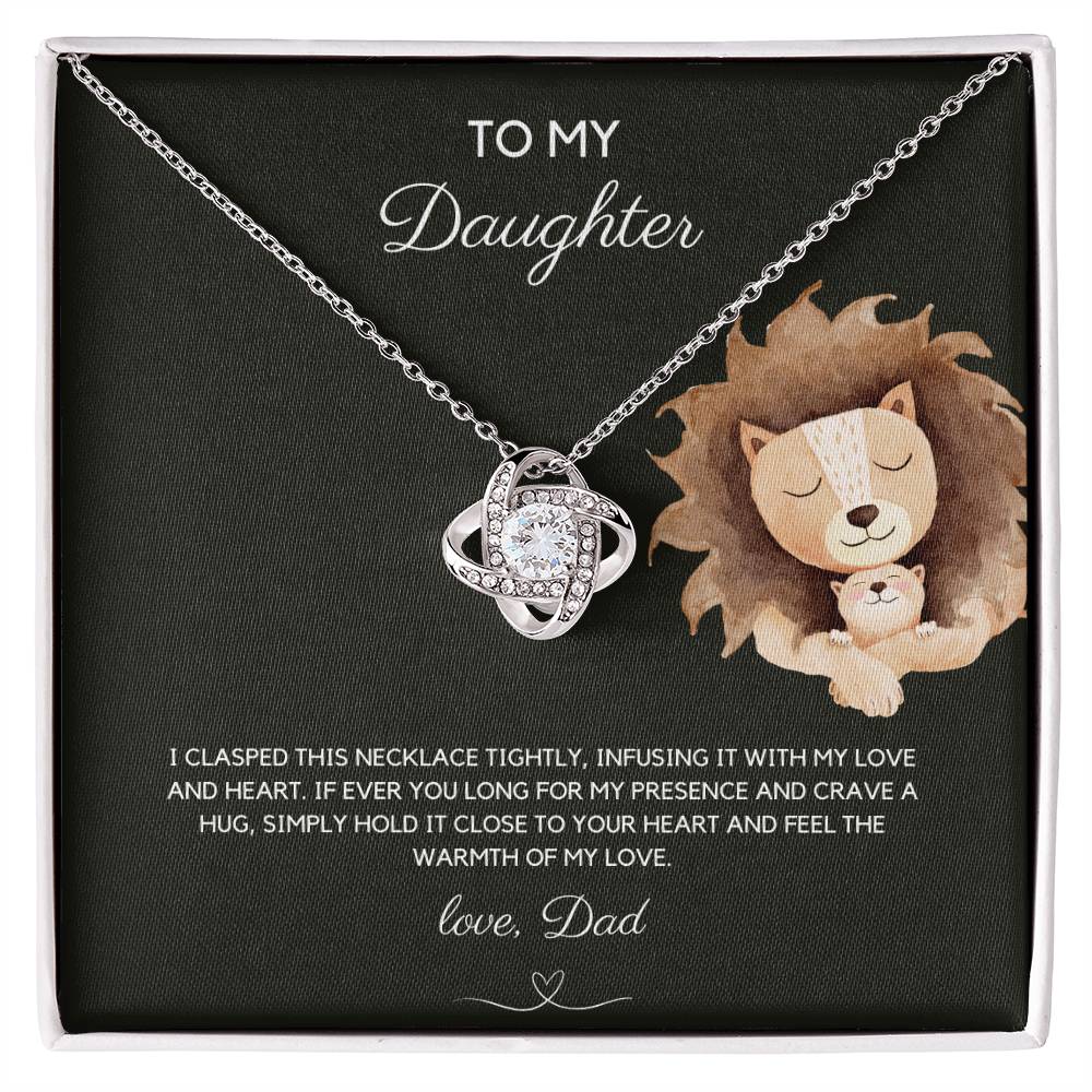 To My Daughter - Infused Love - Love Knot Necklace - Love Dad