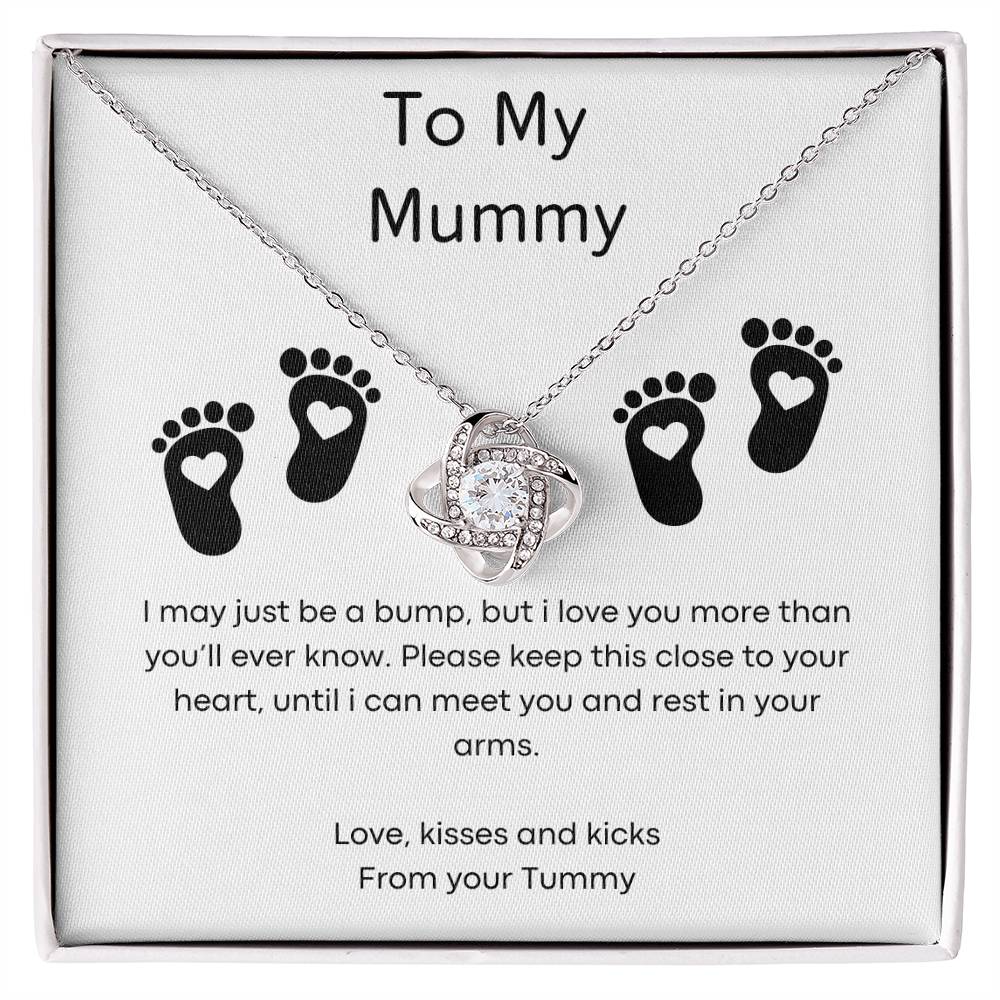 To My Mummy - Small Bump - Love Knot Necklace