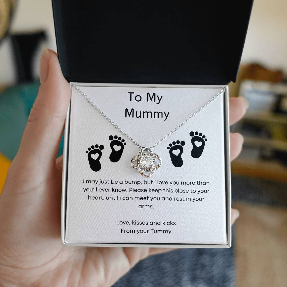 To My Mummy - Small Bump - Love Knot Necklace