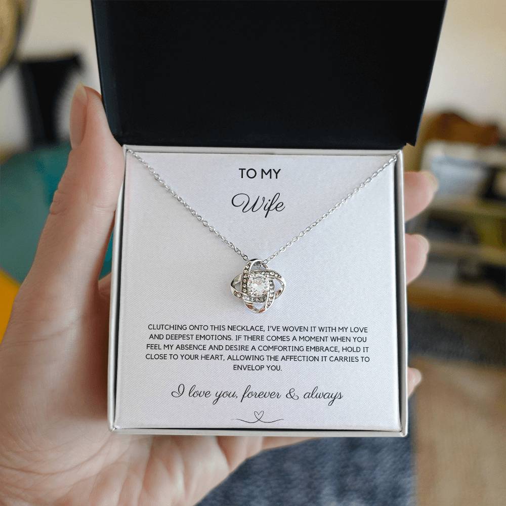 To My Wife - Woven With Love - Love Knot Necklace - Love You Forever